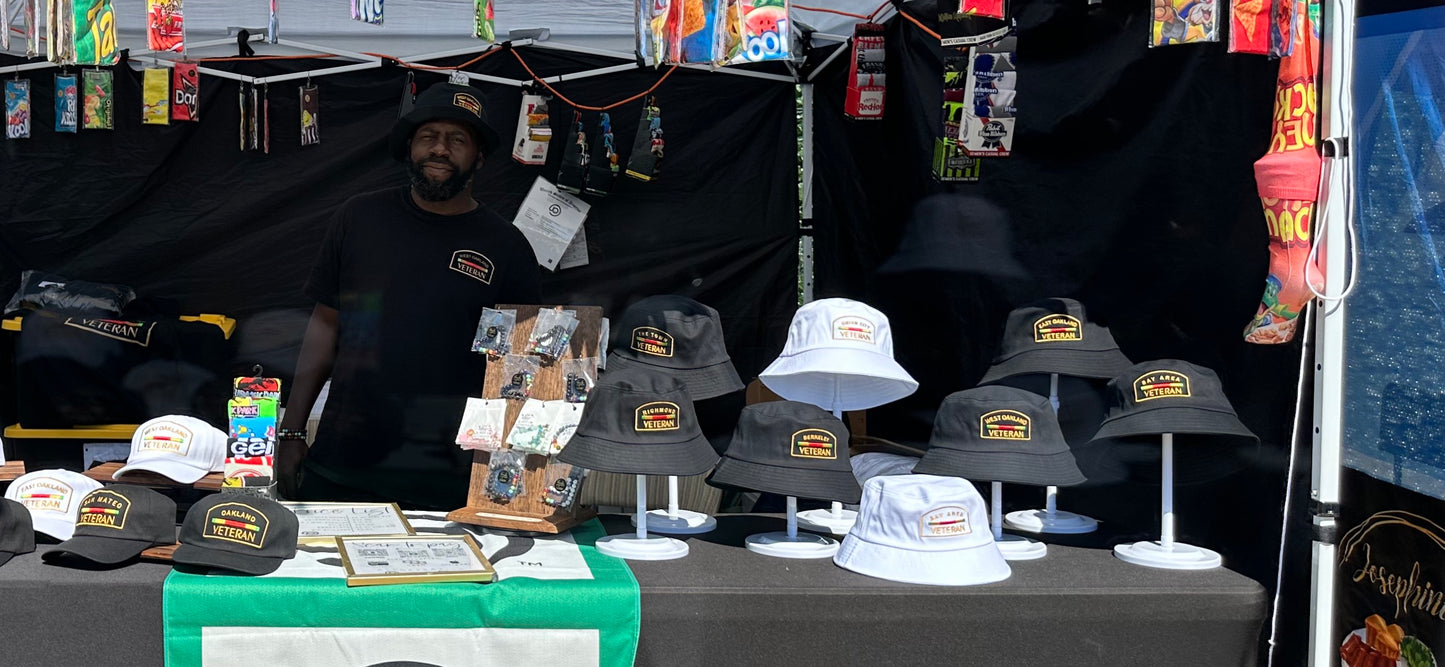 East Oakland ,West Oakland, Berkeley, And Many More.. Bucket Hats Black And White -